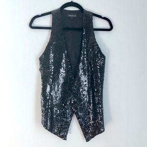 Venus Black Sequined Vest